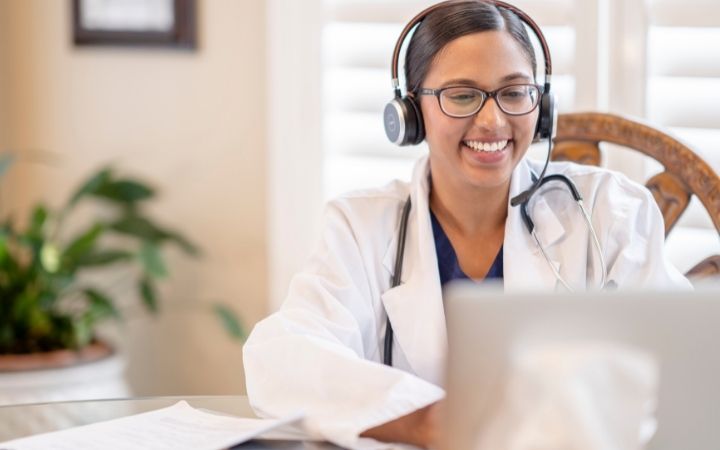 Medical cannabis doctor discussing cannabis medication information with patient 