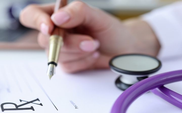 Medical cannabis doctor prescribing medical marijuana for patient 